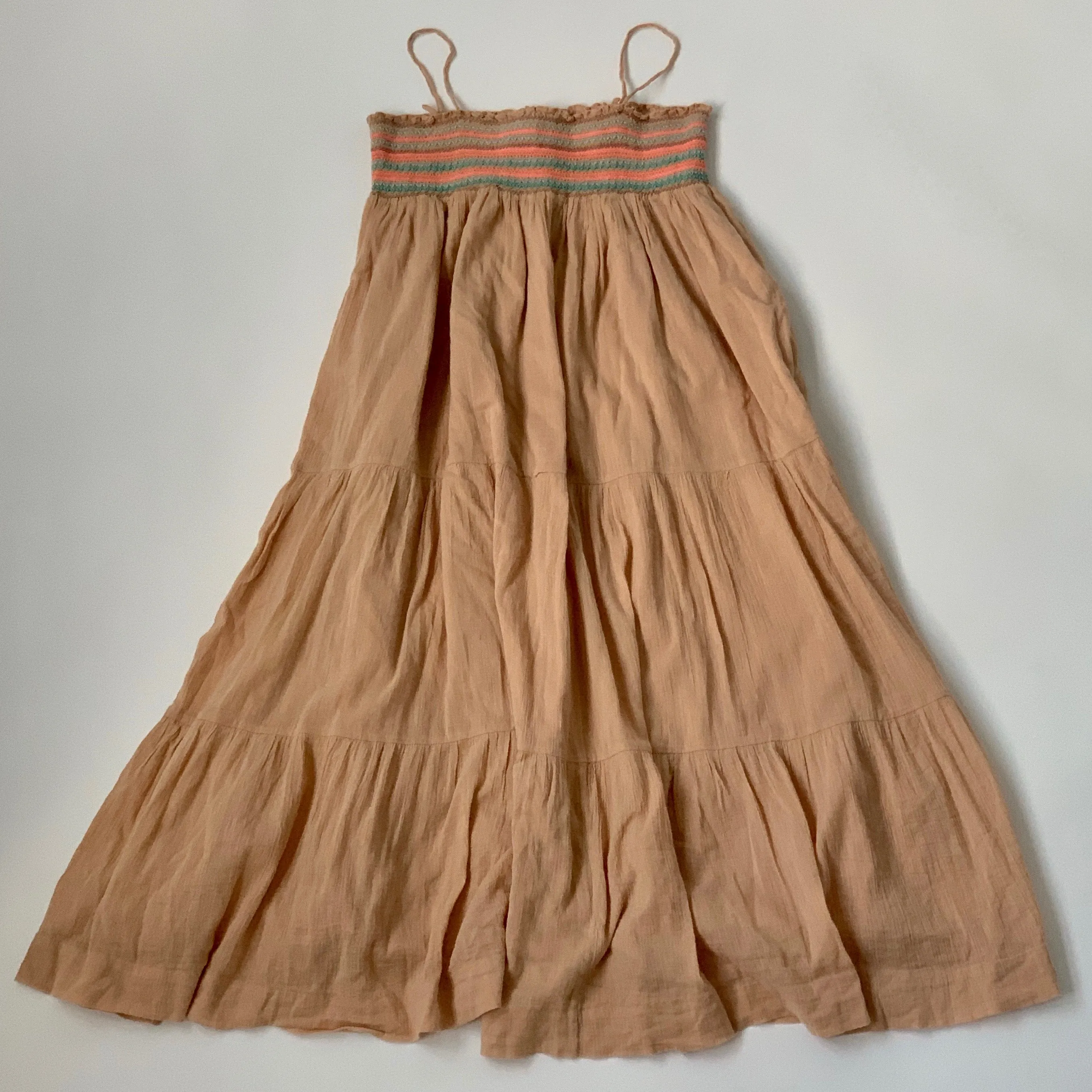 Bonpoint Smocked Apricot Cotton Sundress (12 Years)