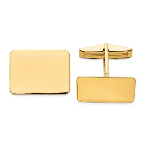 14k Real Gold Men's Rectangular Cuff Links