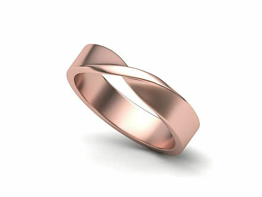 14k Ring Sold Rose Gold Ladies Jewelry Modern Front Twisted Design GR55R