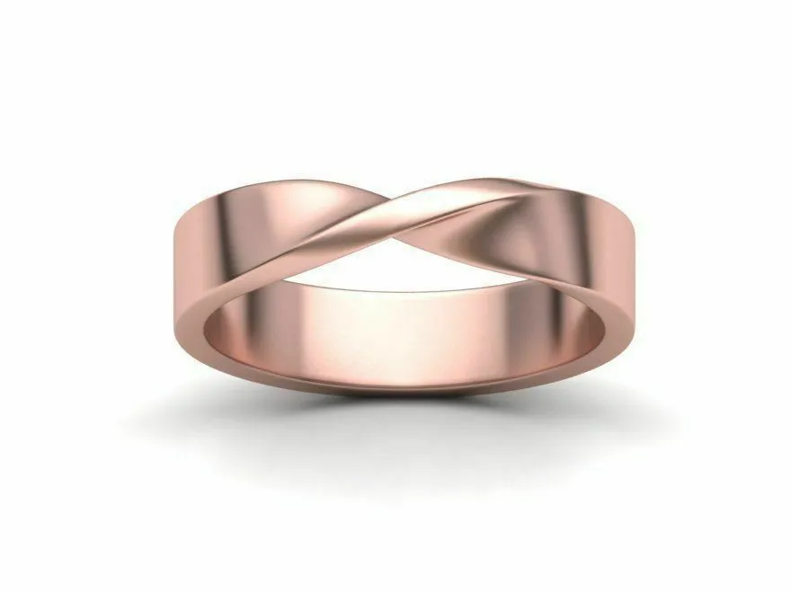 14k Ring Sold Rose Gold Ladies Jewelry Modern Front Twisted Design GR55R