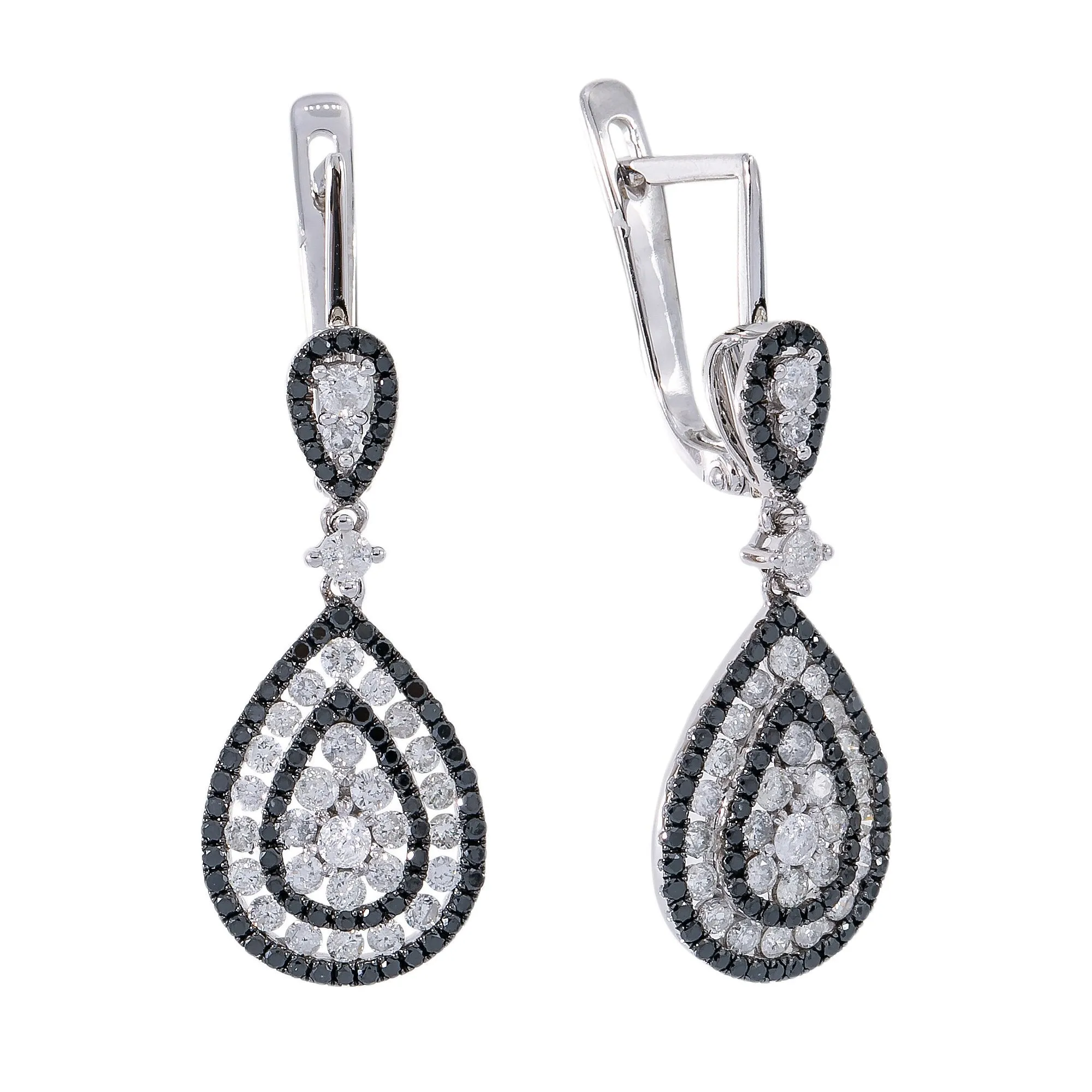 14K White Gold Diamond Earrings