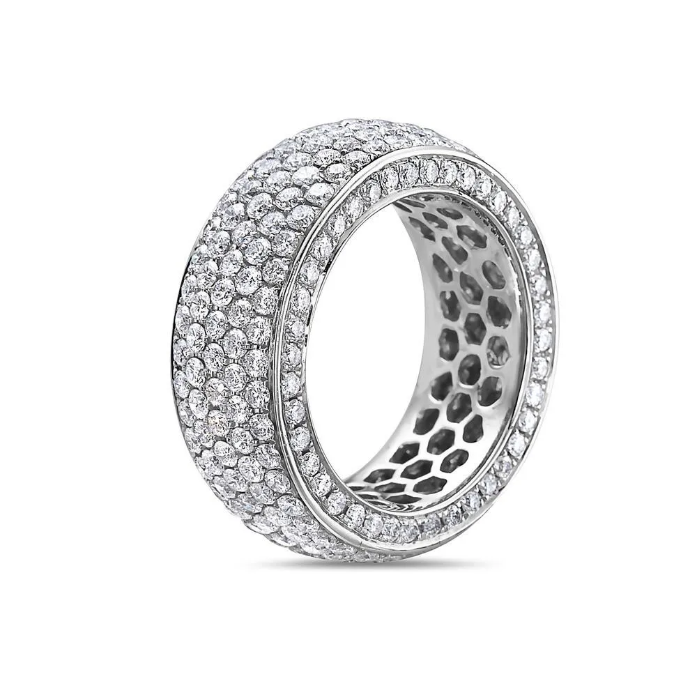 Ladies 14k White Gold 5.30 CT Wedding Band