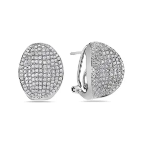 18K White Gold Ladies Earrings With 1.68 CT Diamonds