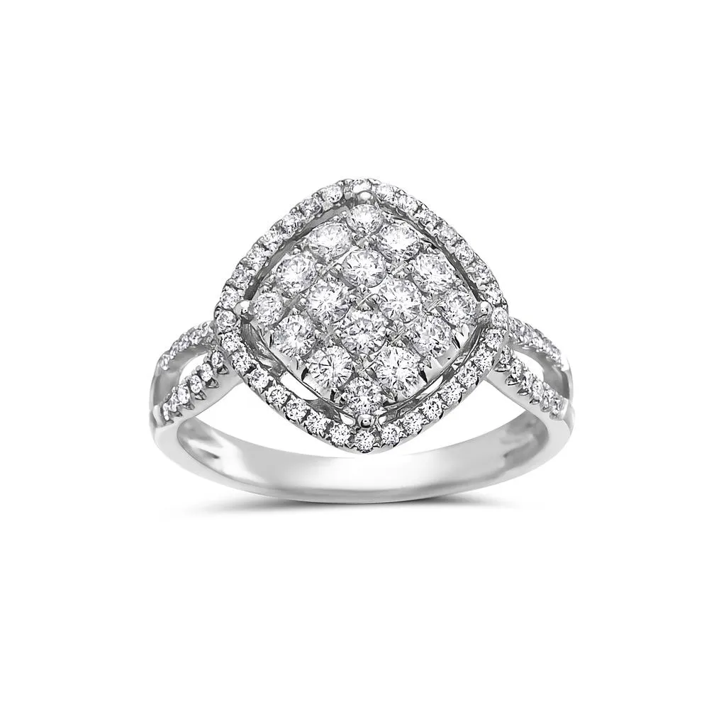 White Gold Ring 0.80 CT 18k Ladies