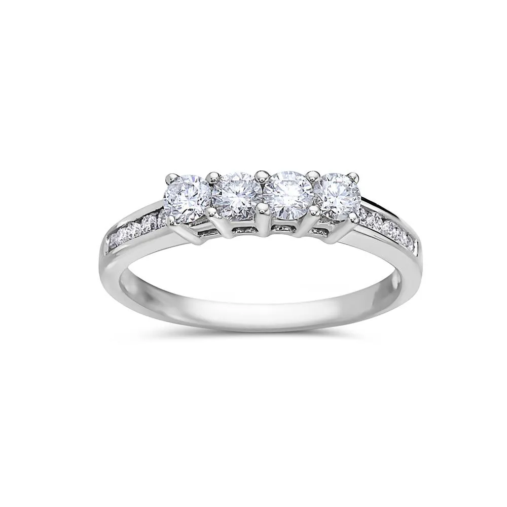 White Gold Wedding Band 0.68 CT 18K Ladies