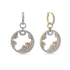 18K Yellow Gold Diamond Earrings