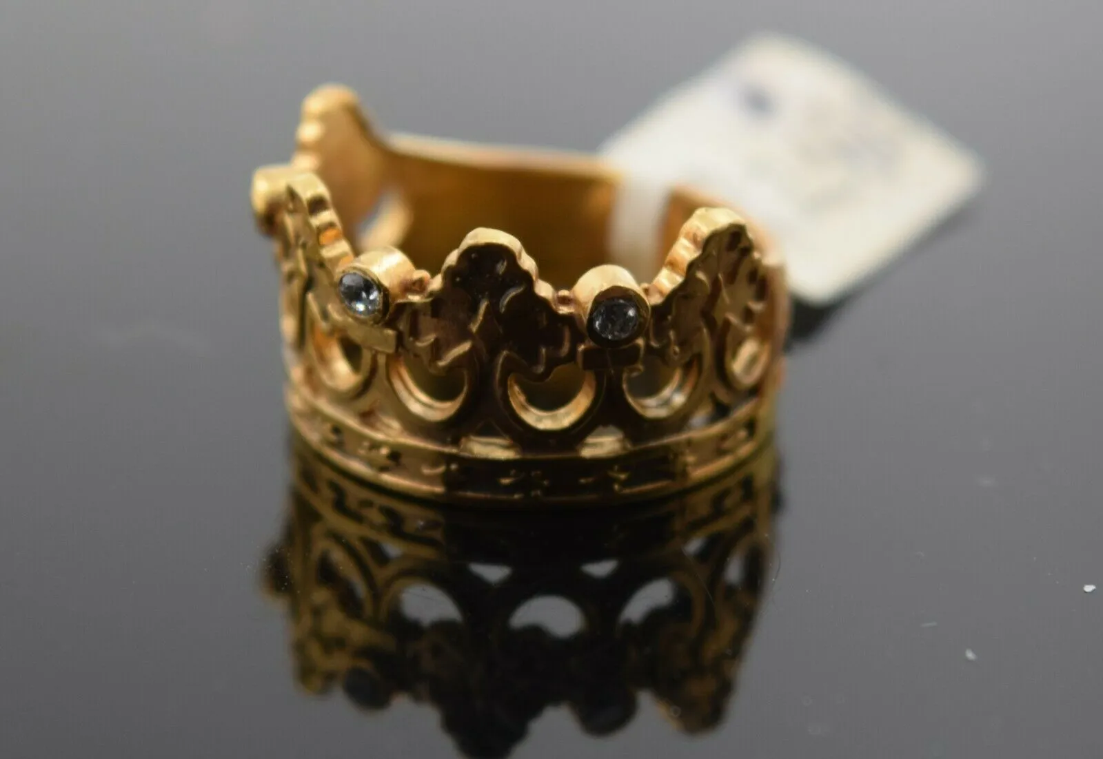 22k Ring Solid Gold ELEGANT Charm Ladies Crown Band SIZE 7 RESIZABLE r2560mon