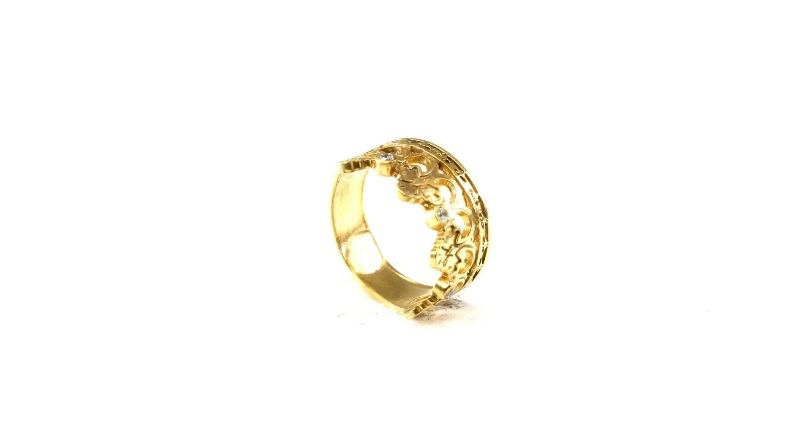 22k Ring Solid Gold ELEGANT Charm Ladies Crown Band SIZE 7 RESIZABLE r2560mon