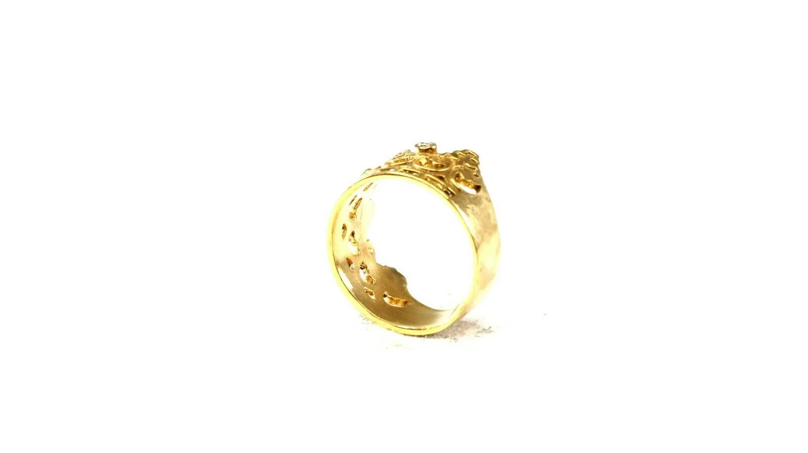 22k Ring Solid Gold ELEGANT Charm Ladies Crown Band SIZE 7 RESIZABLE r2560mon