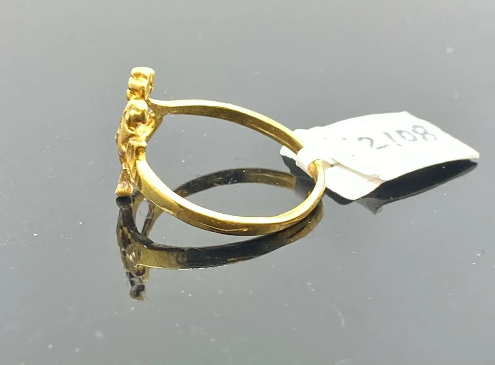 22k Ring Solid Gold ELEGANT Charm Ladies Floral Band SIZE 5.5 RESIZABLE r2108