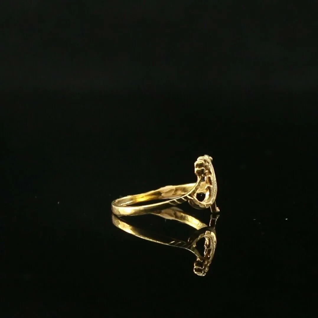 22k Ring Solid Gold ELEGANT Charm Ladies Floral Band SIZE 5.5 RESIZABLE r2108