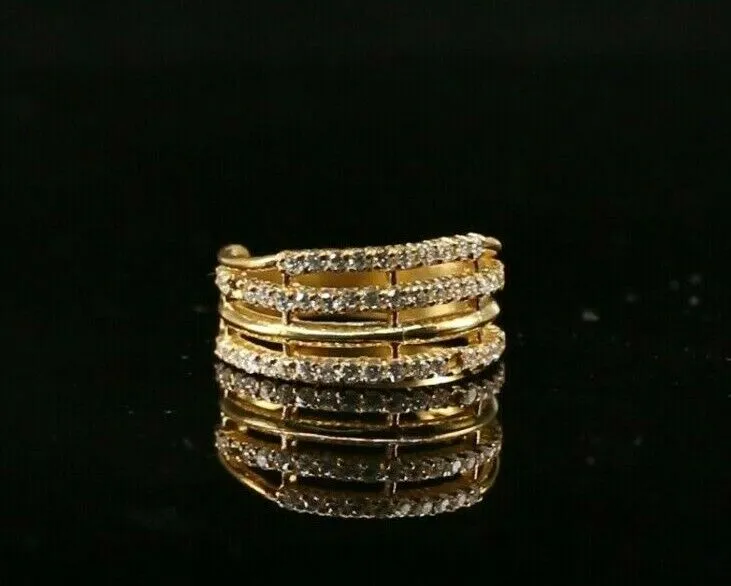 22k Ring Solid Gold ELEGANT Charm Ladies Loop Band SIZE 7 RESIZABLE r2136