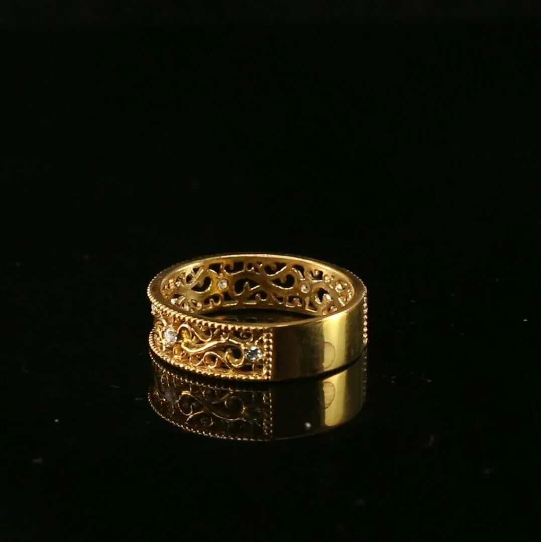 22k Ring Solid Gold ELEGANT Charm Ladies Simple Ring SIZE 7 RESIZABLE r2098