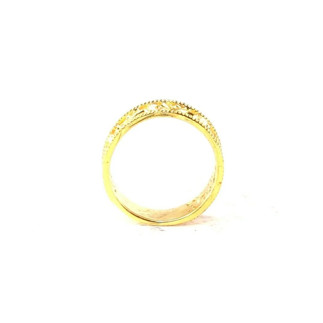 22k Ring Solid Gold ELEGANT Charm Ladies Simple Ring SIZE 7 RESIZABLE r2098