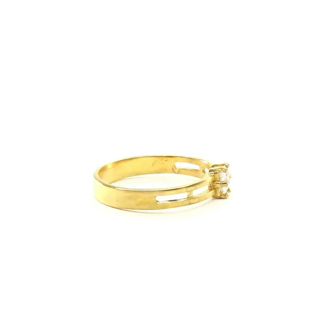 22k Ring Solid Gold ELEGANT Charm Ladies Solitare Band SIZE 7 RESIZABLE r2335z