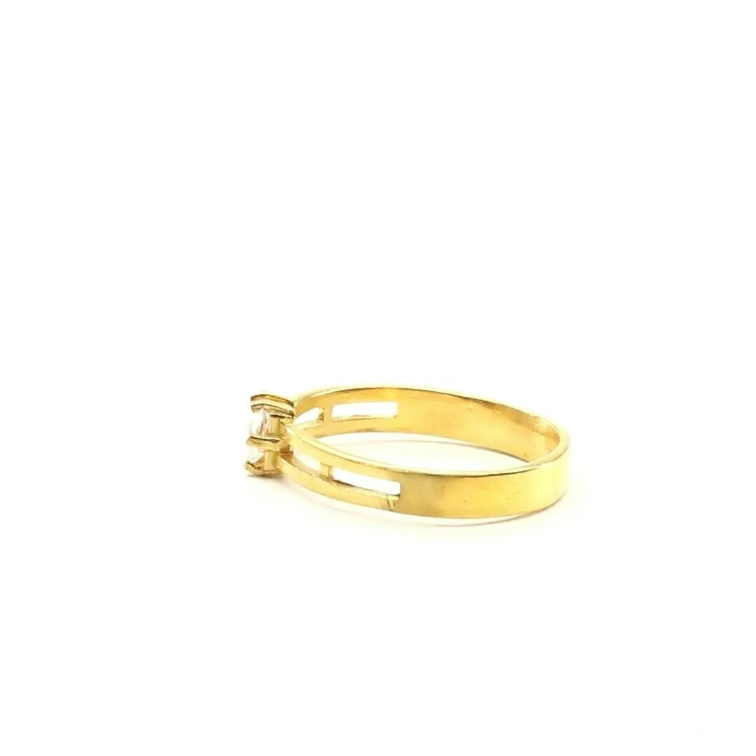 22k Ring Solid Gold ELEGANT Charm Ladies Solitare Band SIZE 7 RESIZABLE r2335z