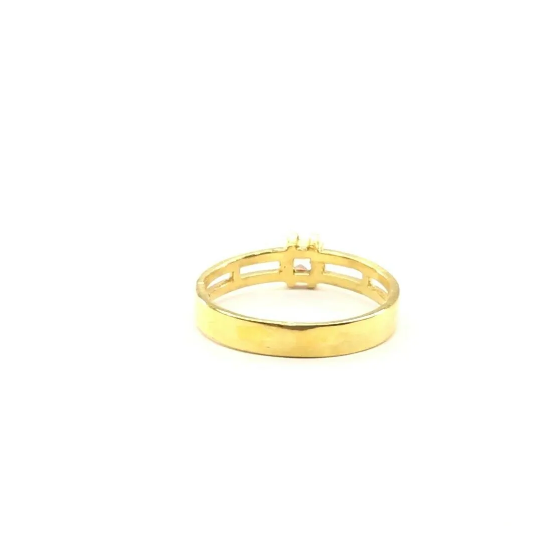 22k Ring Solid Gold ELEGANT Charm Ladies Solitare Band SIZE 7 RESIZABLE r2335z