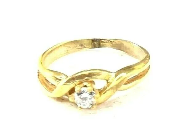 22k Ring Solid Gold ELEGANT Charm Ladies Twist Band SIZE 5.50 RESIZABLE r2443