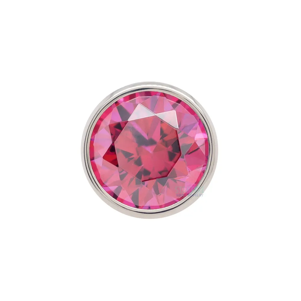 2.5mm Bezel-Set Faceted Gem Threaded End