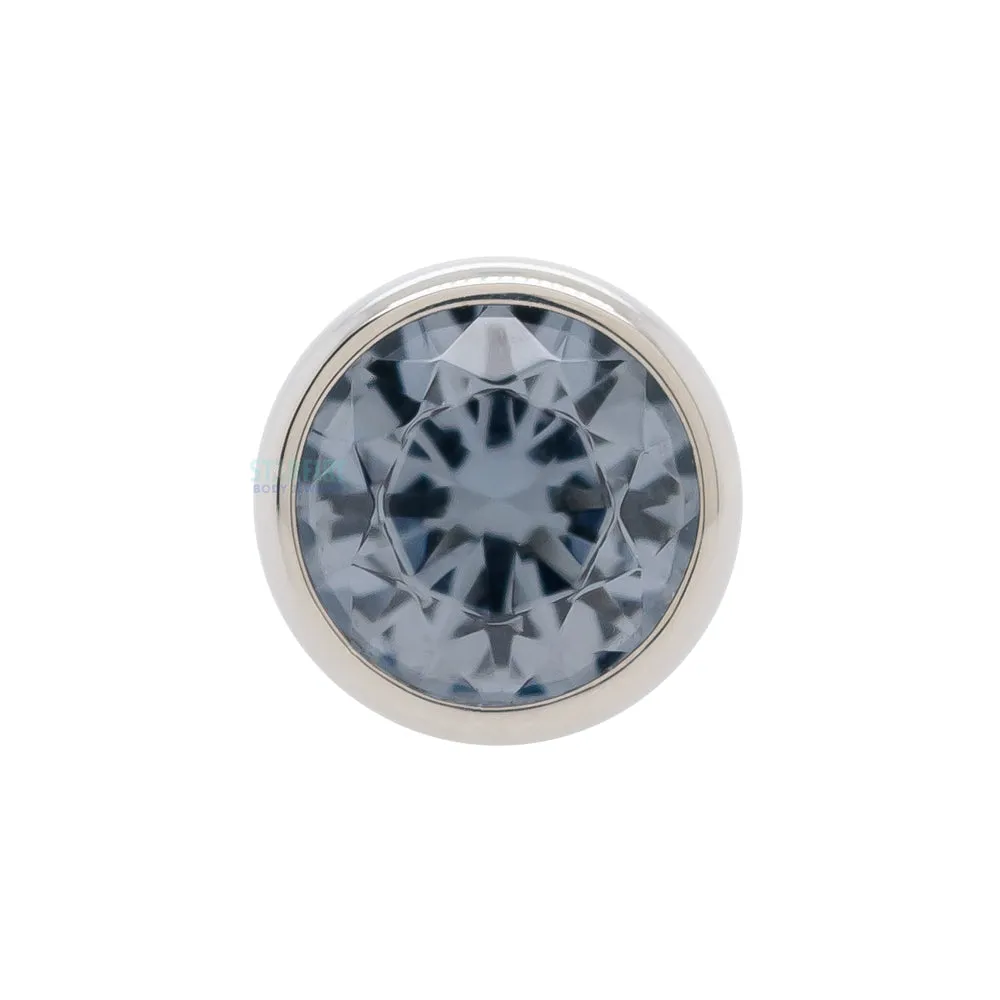 2.5mm Bezel-Set Faceted Gem Threaded End