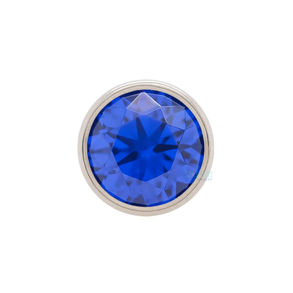 2.5mm Bezel-Set Faceted Gem Threaded End