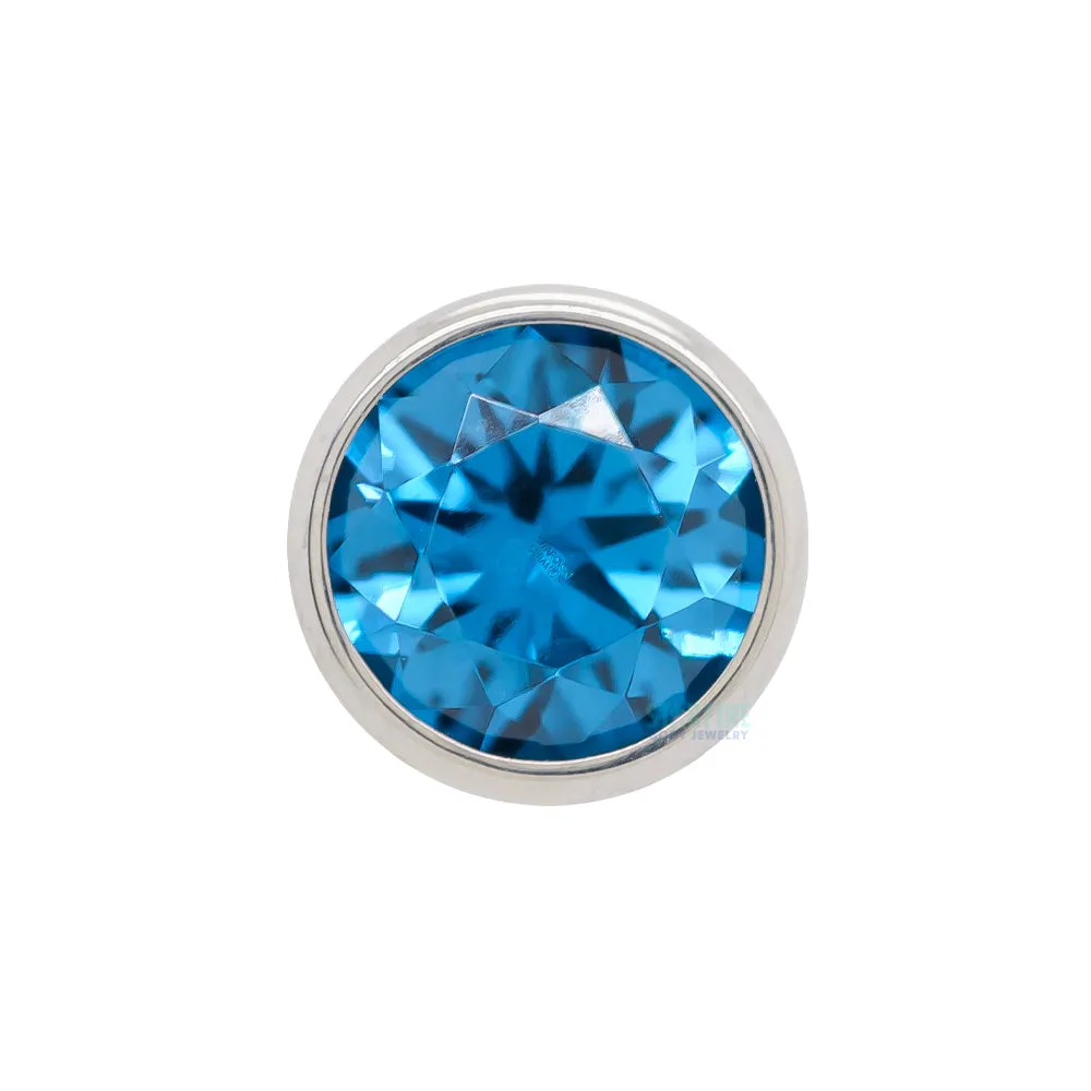 2.5mm Bezel-Set Faceted Gem Threaded End