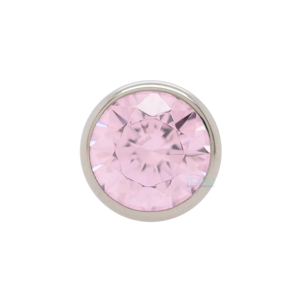 2.5mm Bezel-Set Faceted Gem Threaded End