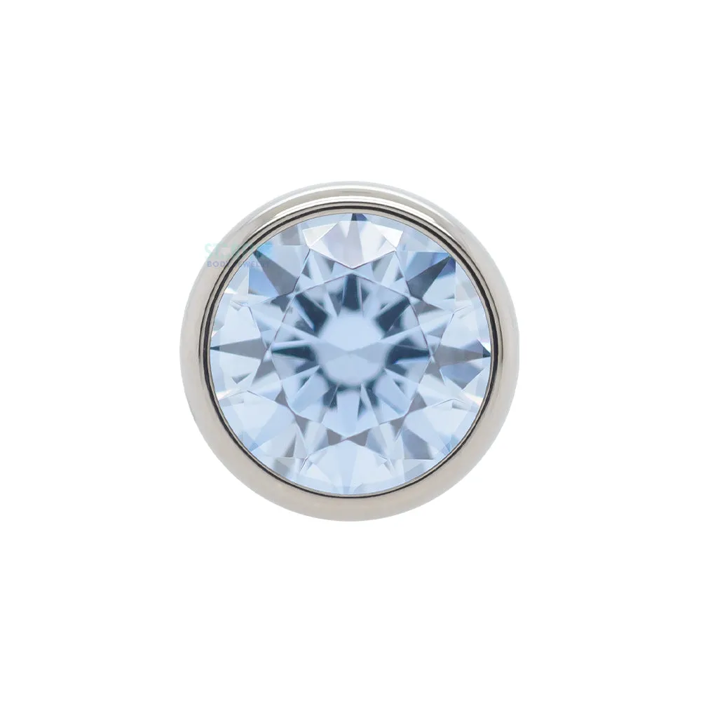 2.5mm Bezel-Set Faceted Gem Threaded End