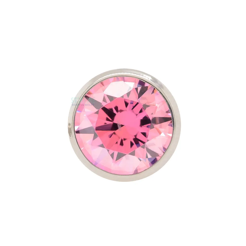 2.5mm Bezel-Set Faceted Gem Threaded End