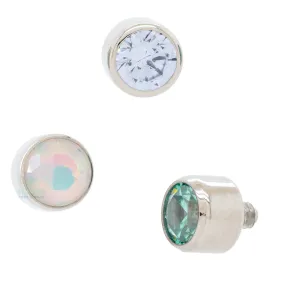 3mm Bezel-Set Brilliant-Cut Gem Threaded End