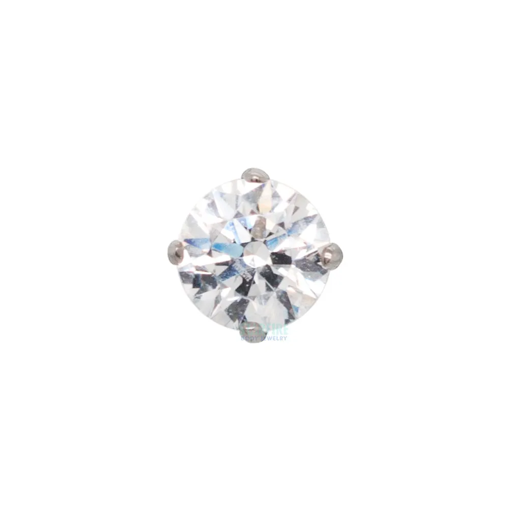 3mm Tiffany Prong-Set Brilliant-Cut Gem - on flatback