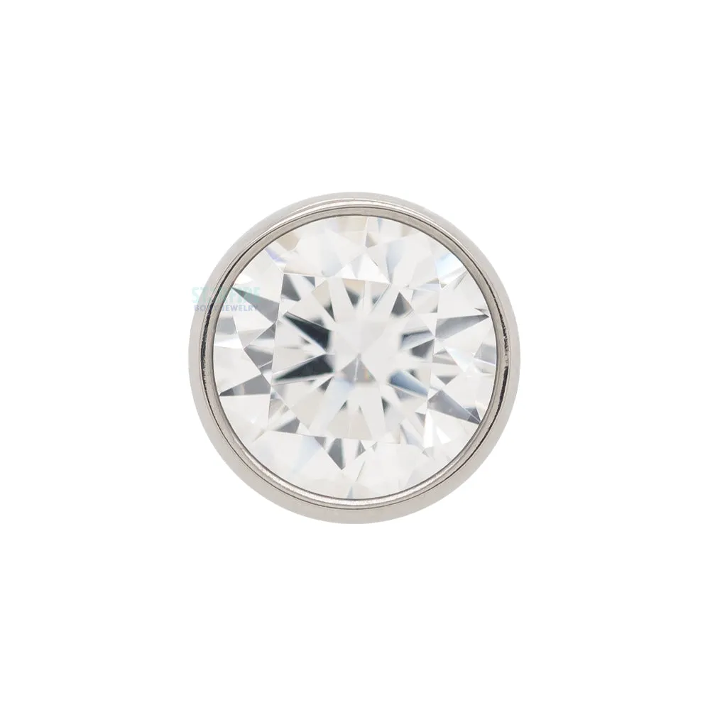 5mm Bezel-Set Brilliant-Cut Gem on Flatback