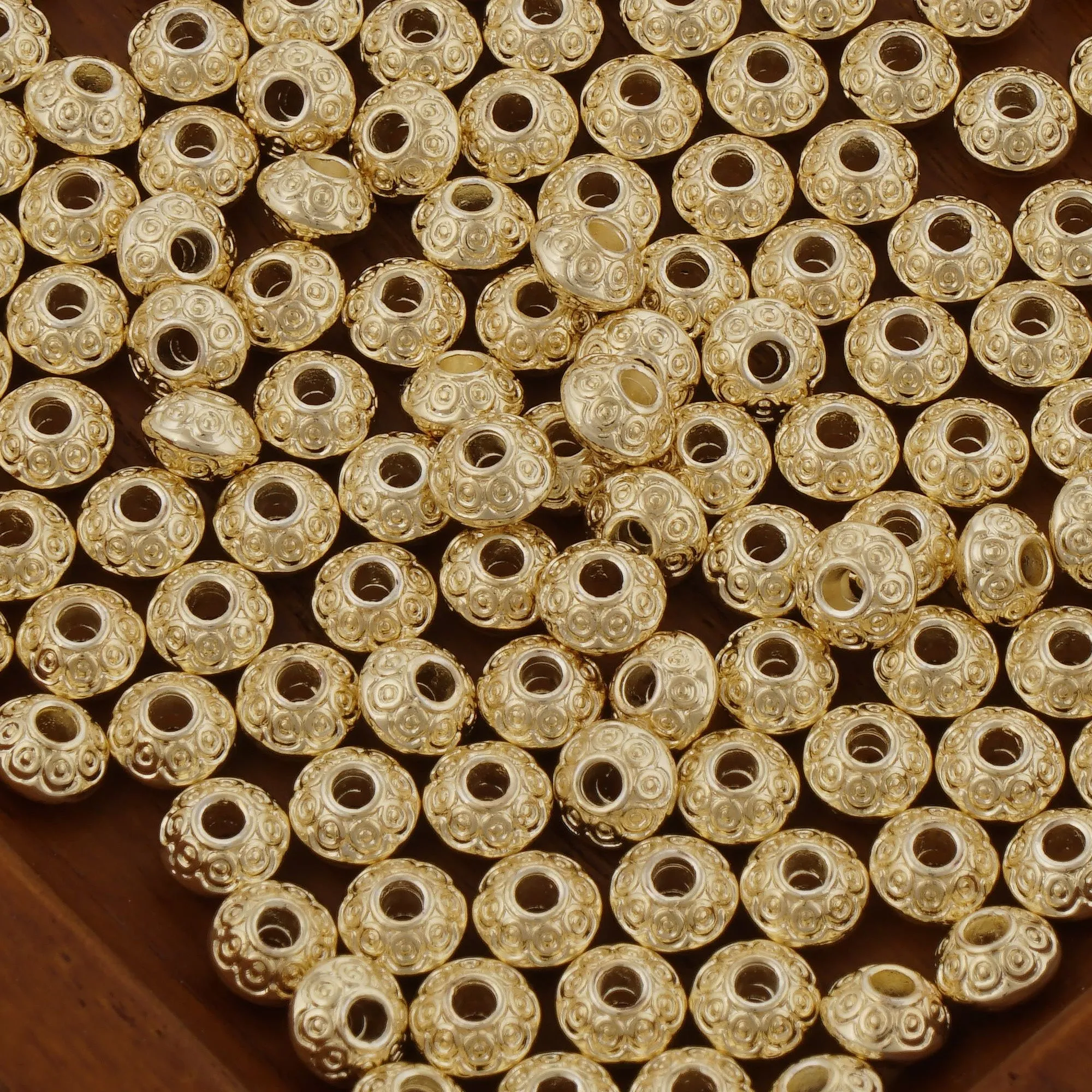 Tibetan Spacer Beads Brass Rondelle Beads