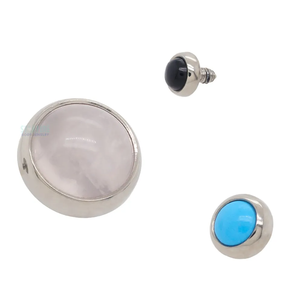 6mm Bezel-Set Natural Stone Threaded End