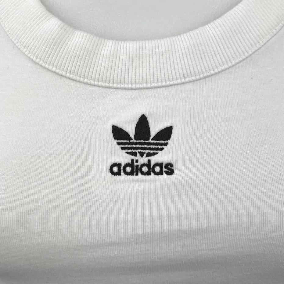 Adidas Adicolor White Classics 3-Stripes Racerback Sports Bra Crop Tank Top XS