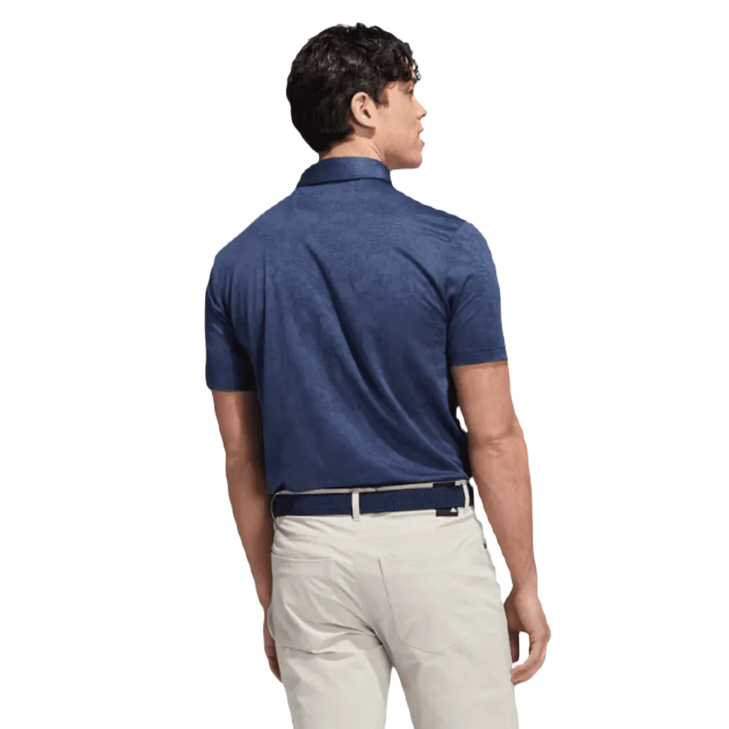 Navy Adidas Jacquard Golf Polo Shirt