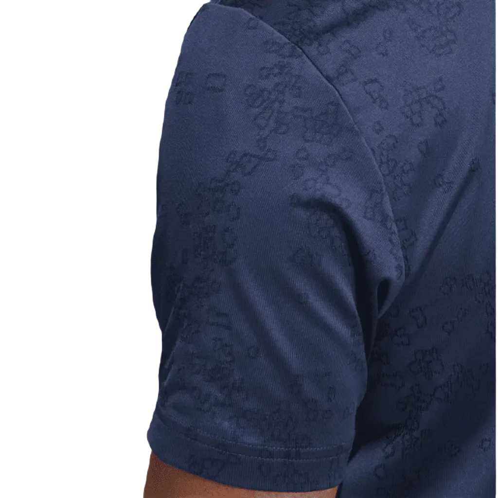 Navy Adidas Jacquard Golf Polo Shirt