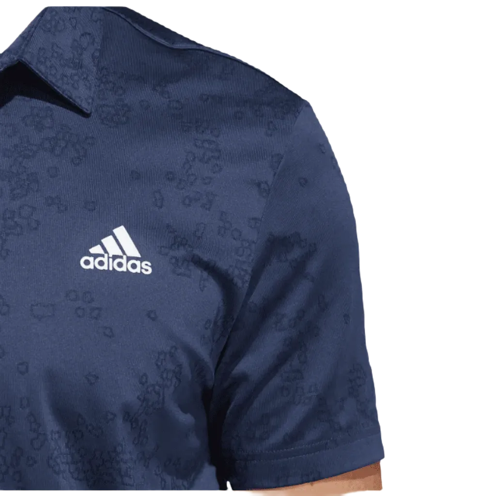 Navy Adidas Jacquard Golf Polo Shirt