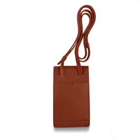 Adjustable Phone Bag in Rust Brown