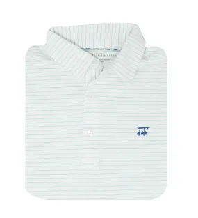 Albatross Polo White with Seaglass Stripes