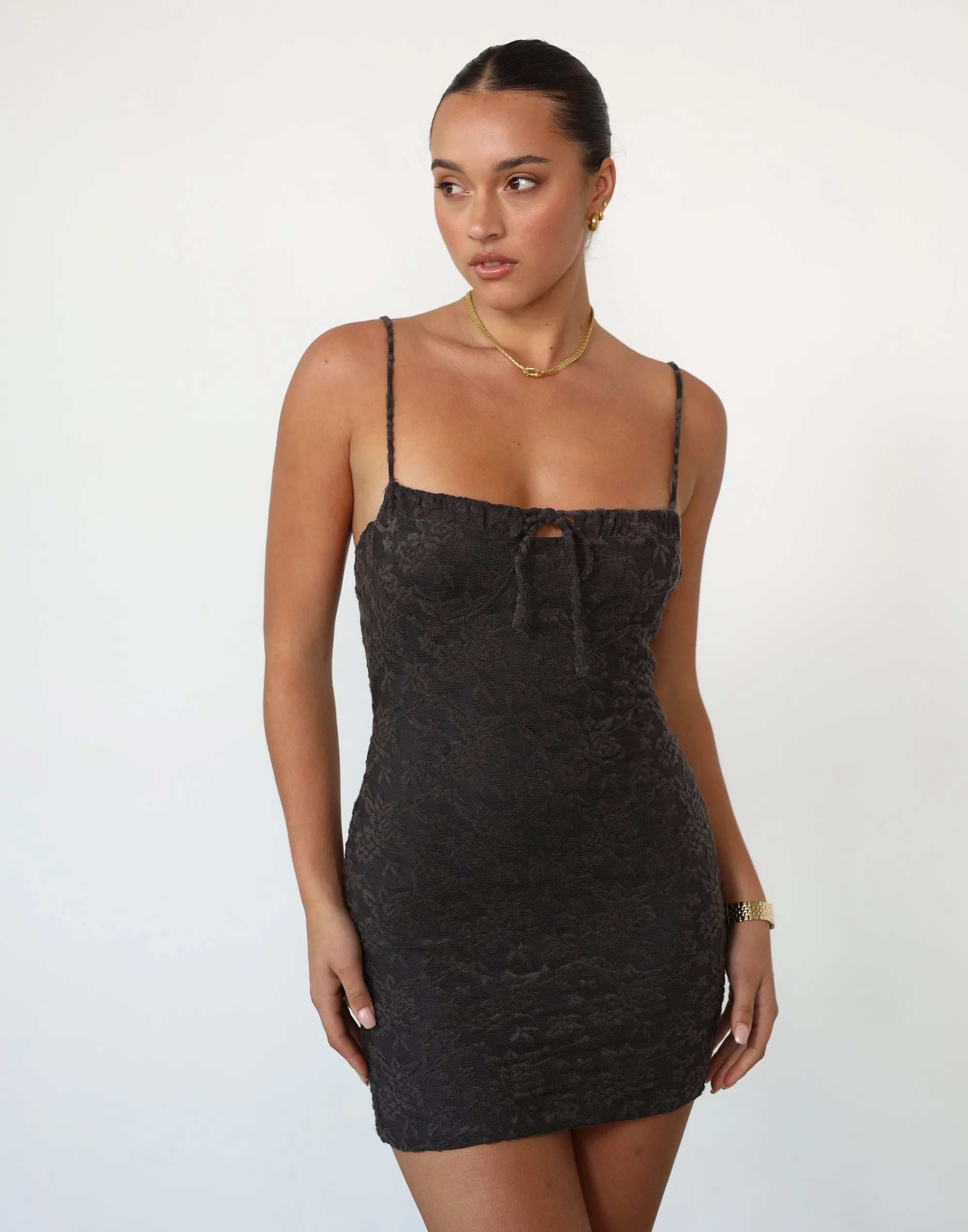 Charcoal Allegra Mini Dress