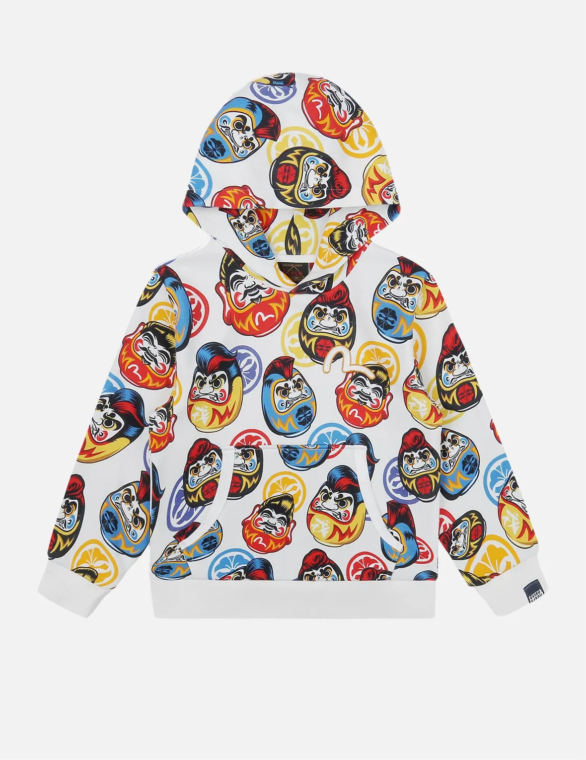 Allover Pompadour Daruma Print Hooded Sweatshirt