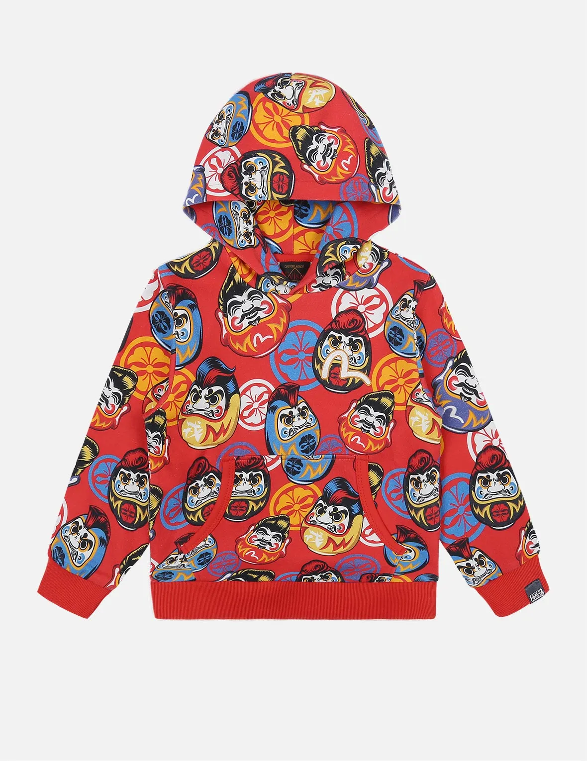 Allover Pompadour Daruma Print Hooded Sweatshirt