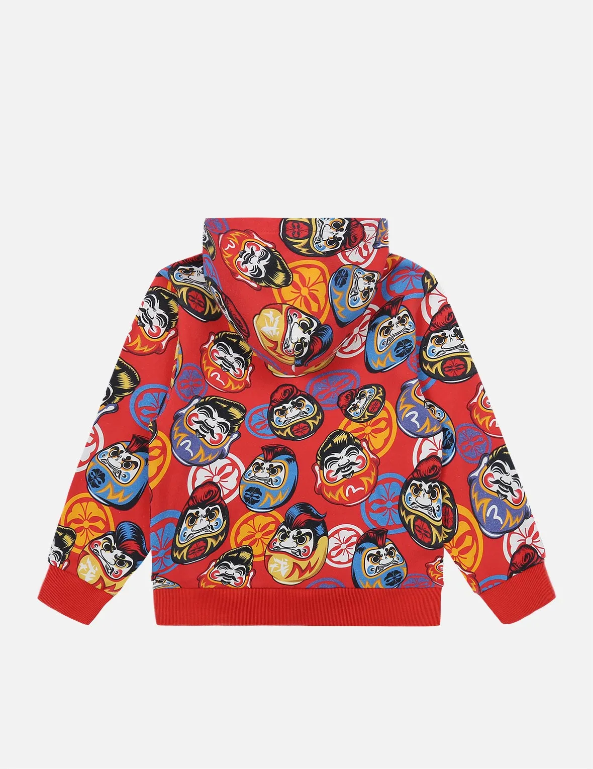 Allover Pompadour Daruma Print Hooded Sweatshirt