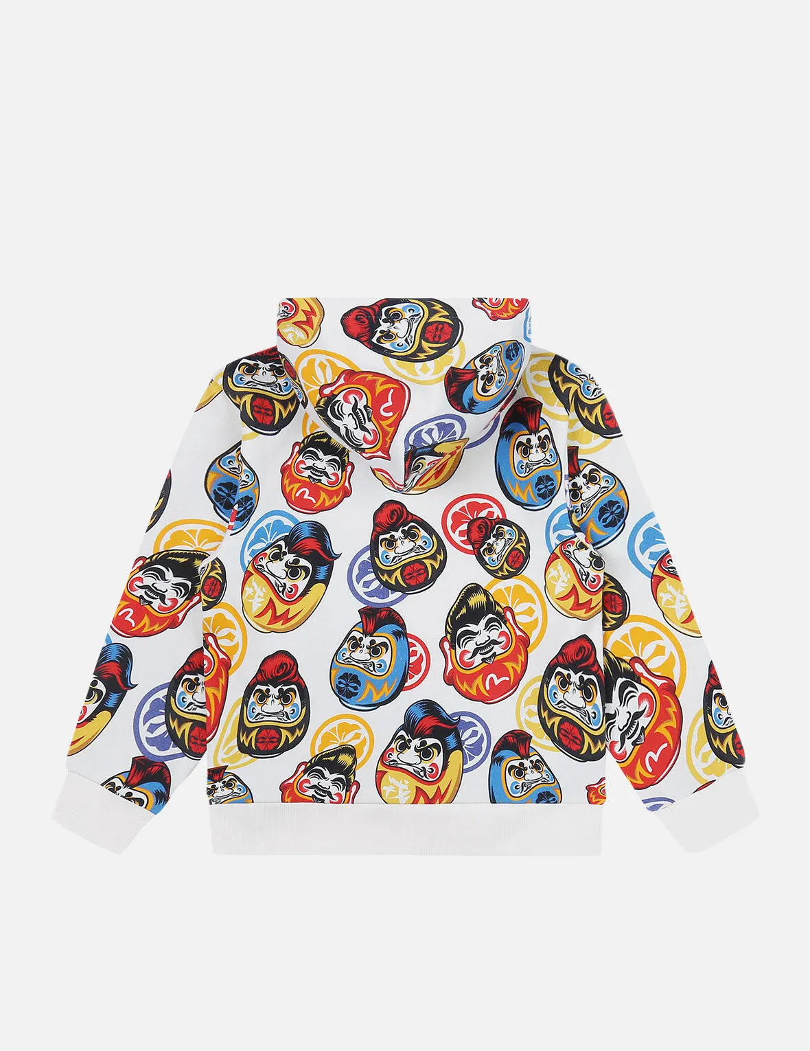 Allover Pompadour Daruma Print Hooded Sweatshirt