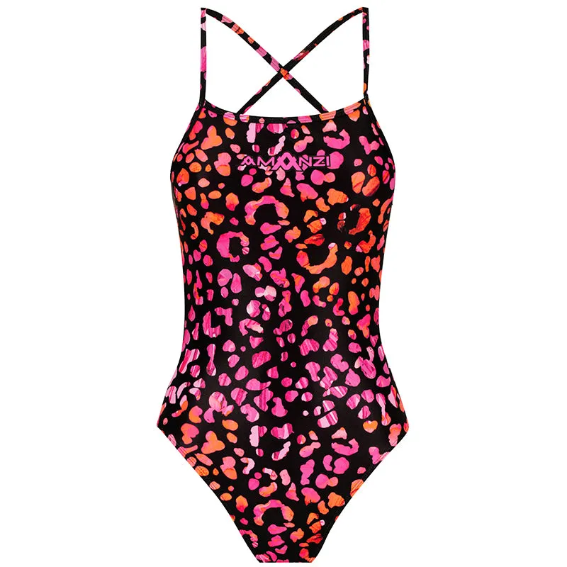 Amanzi - Leopard Luxe Ladies Tie Back One Piece