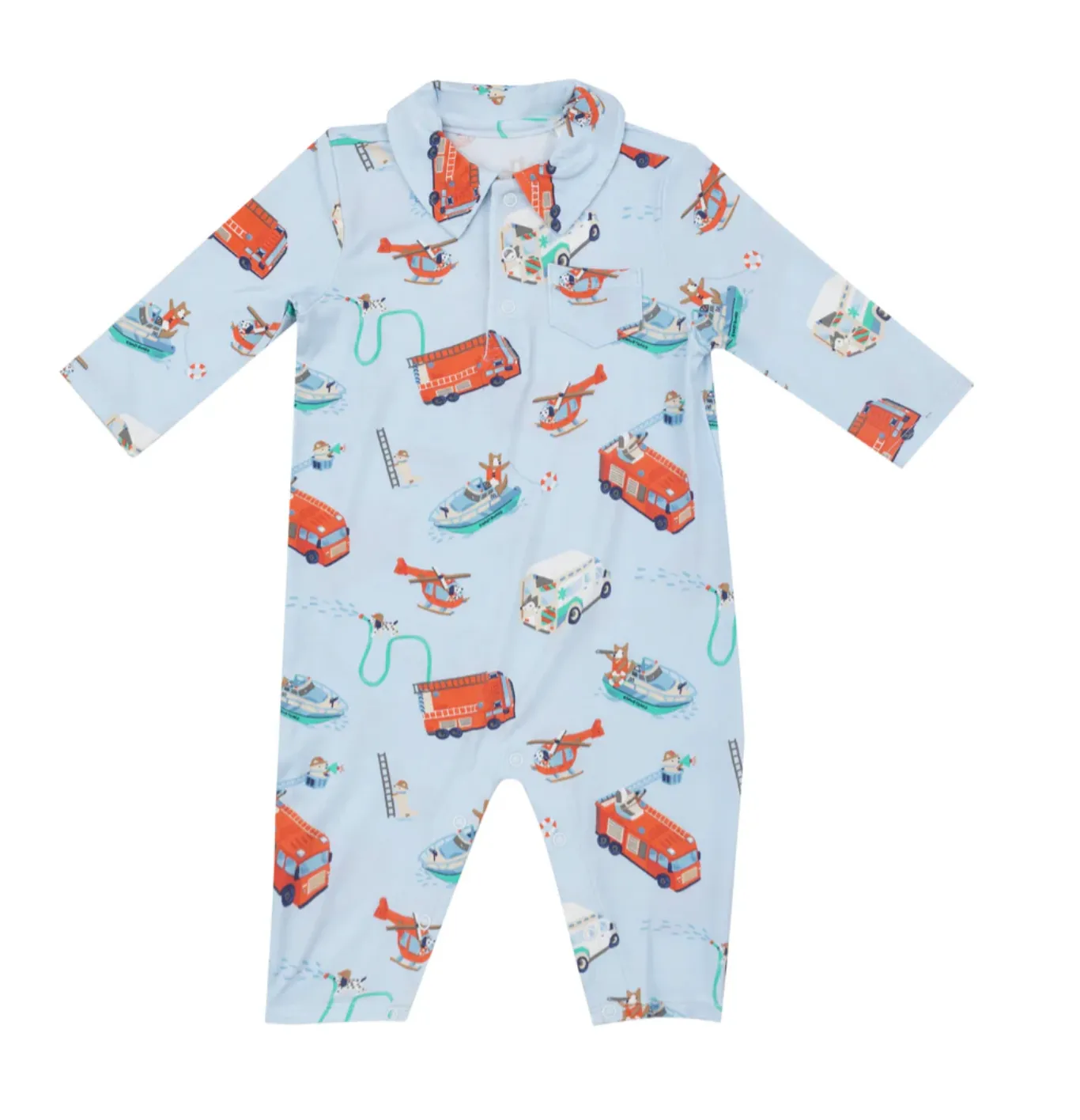 Angel Dear Polo Romper- Rescue Vehicle Dog