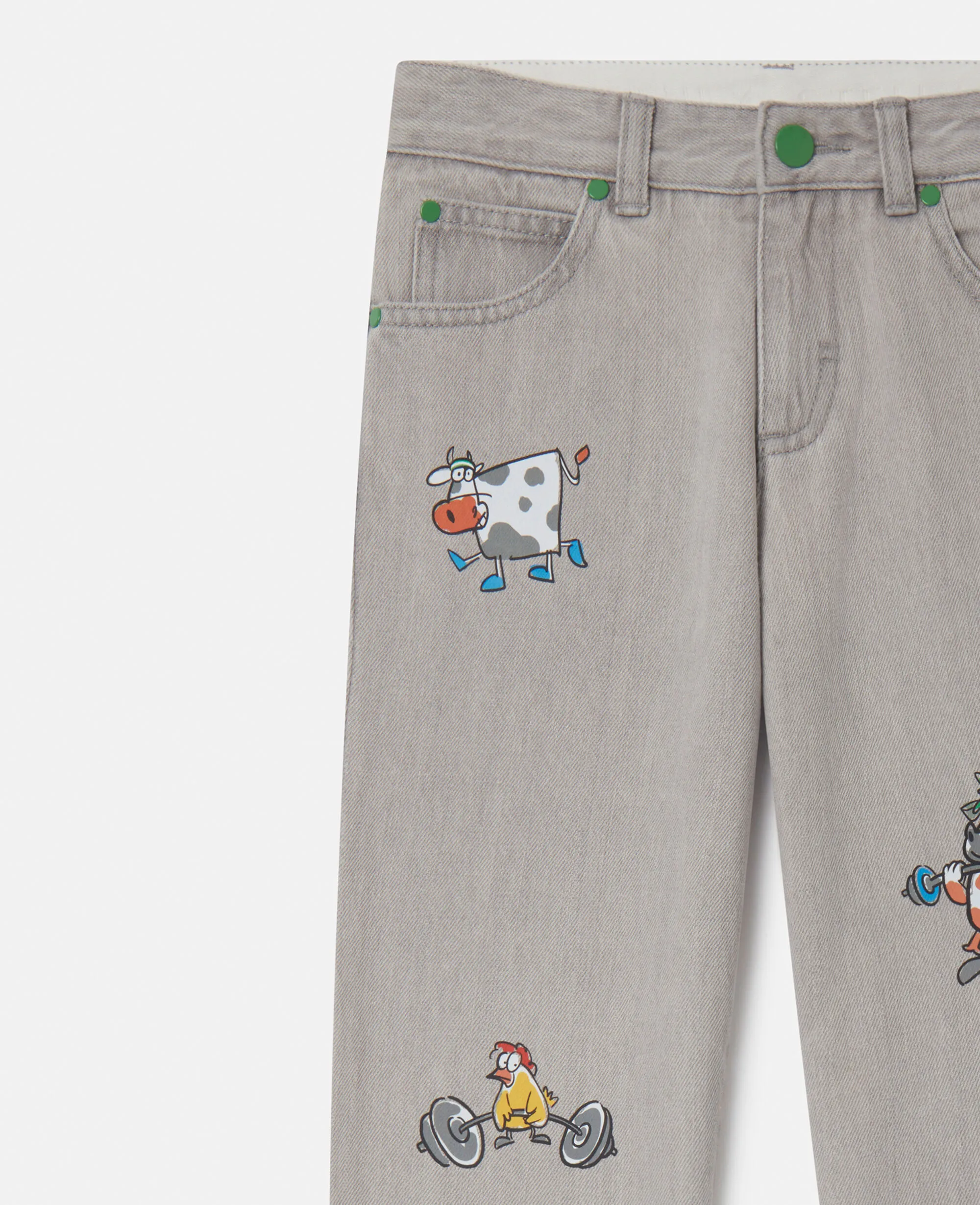 Animal Embroidered Denim Jeans