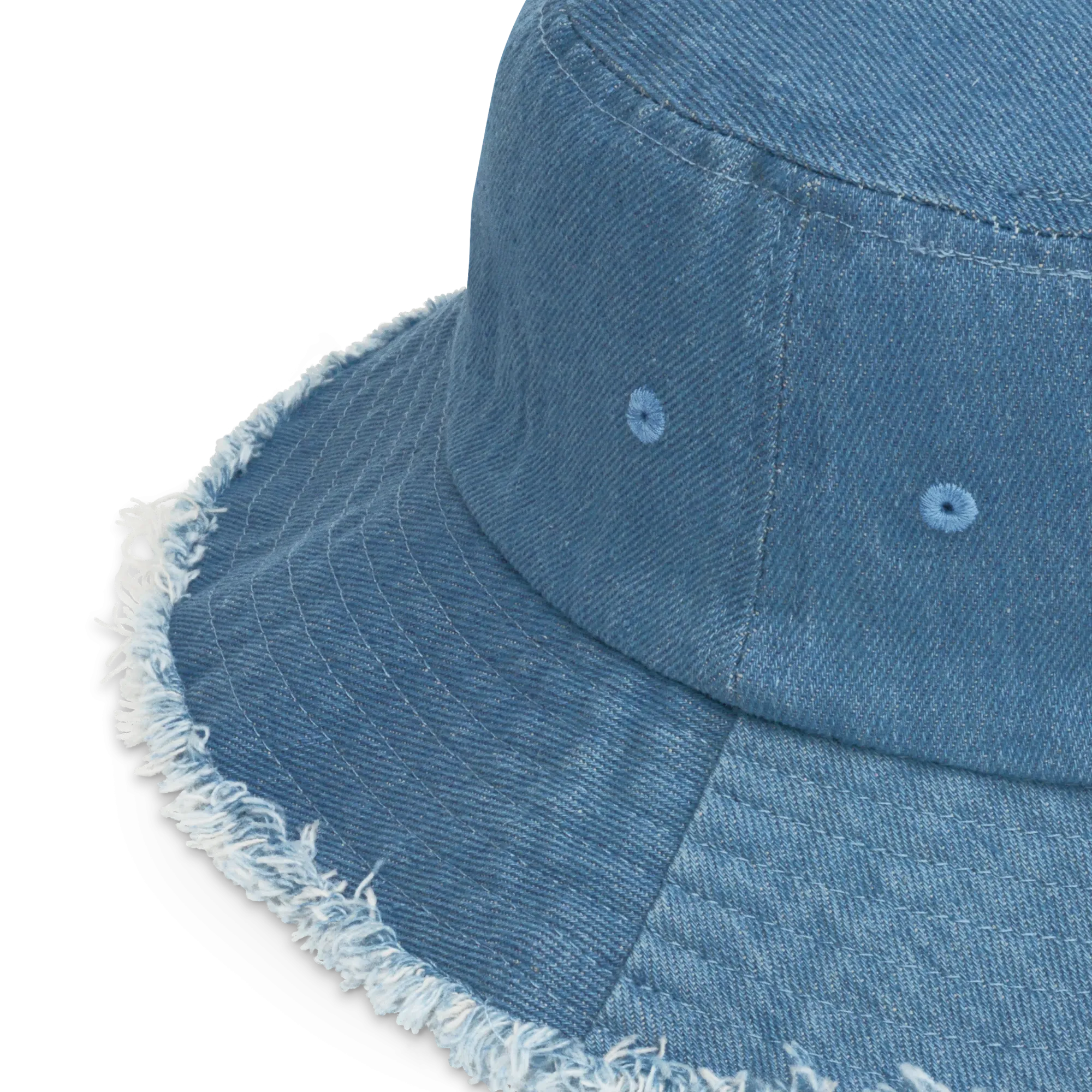 Anti Racist Social Club Distressed Denim Bucket Hat