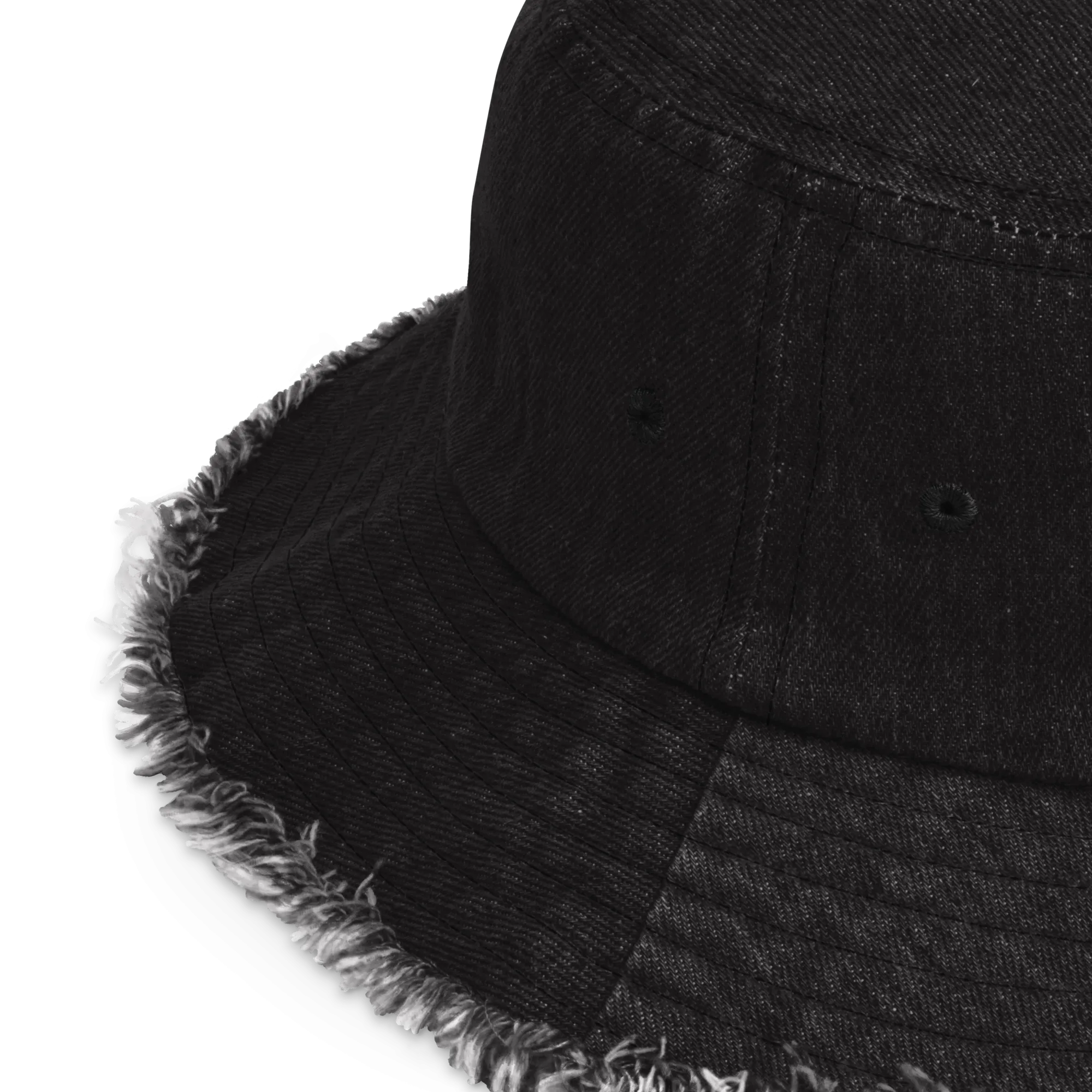 Anti Racist Social Club Distressed Denim Bucket Hat